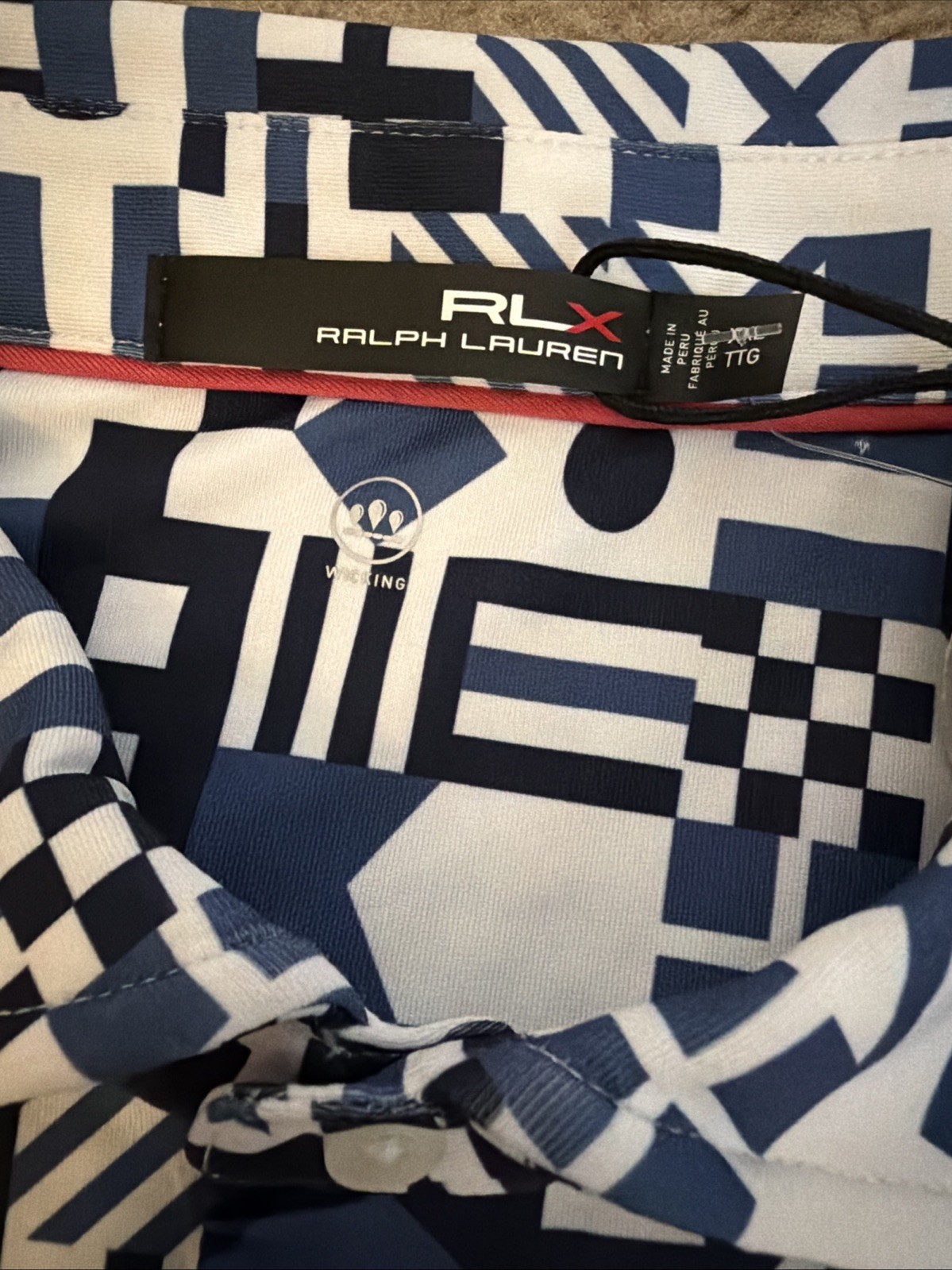 RLX RALPH LAUREN Mens Size XXL Golf Polo Shirt Blue White UPF50 $98.50 thumbnail 5