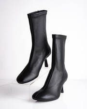 Zara Womens Soft Leather Boots Booties Black heeled US 6 EU 36 New 2101/410