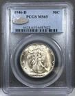 1946-D U.S. 50c Walking Liberty Half Dollar PCGS MS65