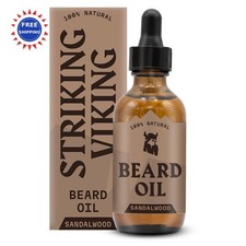 Beard Oil Natural Sandalwood 2 Fl Oz Pack of 1 Striking Viking Hydrating Care