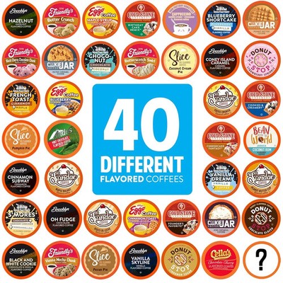 Two Rivers Flavored Coffee Variety Pack 40 Ct   Compatible With Keurig