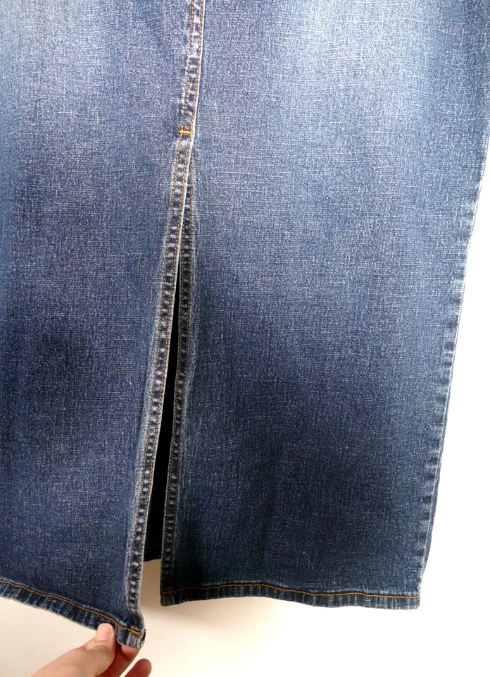 Maxi Falda Lápiz De Colección Paris Blues Para Mujer Y2K Denim Talla 9 Abertura Frontal Años 90 Occidental Foto 2 de 4