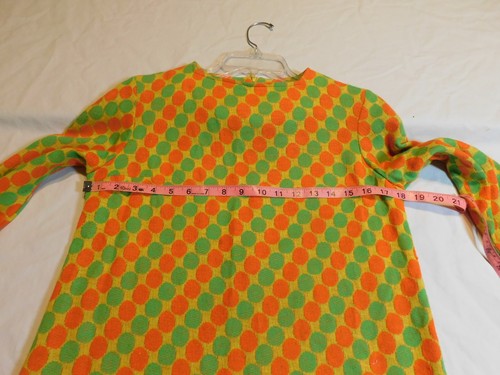 VTG 60s 70's MICRO DRESS MINI GEOMETRIC CIRCLES KNIT POLY XS/S MOD GOGO GROOVY, $35 - Photo 7