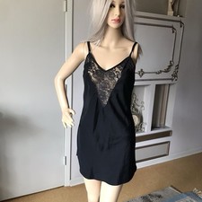 Vintage Gold Label Victoria's Secret Satin Lace Slip Dress small P Romantic Goth