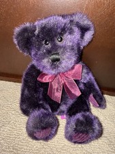 First and Main Bordeaux Plush Stuffed Animal Purple Teddy Bear 1523 EUC
