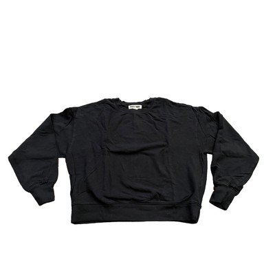 Rivet & Thread Womens Black Relaxed Crewneck Sweatshirt Size XS Made In USA
