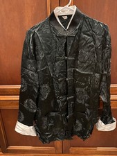 Chinese outfit male black  white polyester XXL