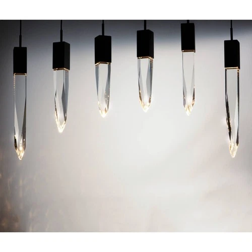 Quartz 39 1/4"W Black 12-LED Kitchen Island Light Pendant - Picture 1 of 4