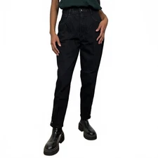 VINTAGE 90S PS GITANO BLACK HIGH WAISTED TAPERED DENIM JEANS WOMENS 27 SHORT