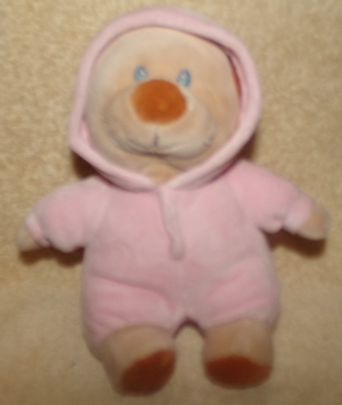 Ty Pluffies Pink PJ Pajama Bear – 8" Plush – Hooded PJ Outfit – Soft & Squishy