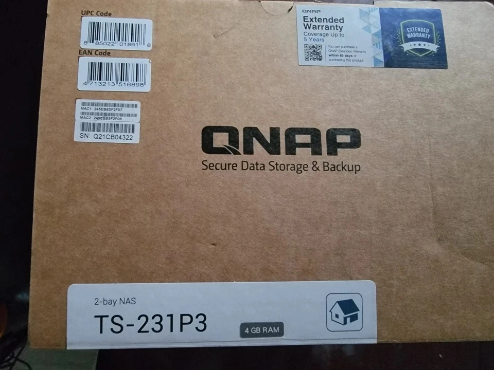 QNAP TS-231P3-4G 2-Bay Home & Office NAS with one 2.5GbE Port BRAND NEW FreeShip - Image 3 of 3