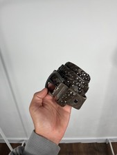 Vintage Distressed Faux Leather Belt with Black Metal Studs Punk Rock Biker