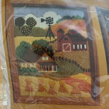 VTG 1983 The Creative Circle Harvest Time Embroidery Kit 8”x10” 1424