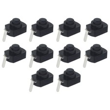 10PCS Interruttore Pulsante On Off Nero per Mini Torcia 30V DC 1A 2 Pin Terminali