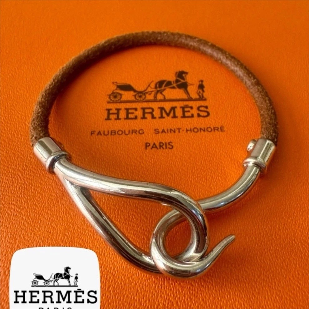 HERMÈS Leather Silver Fashion Bracelets for sale | eBay