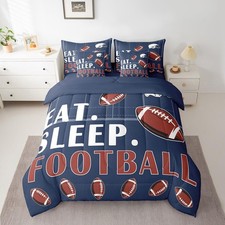 Football Twin Comforter Set with Sheets Sports Bedding Sets for Boys Girls Am...