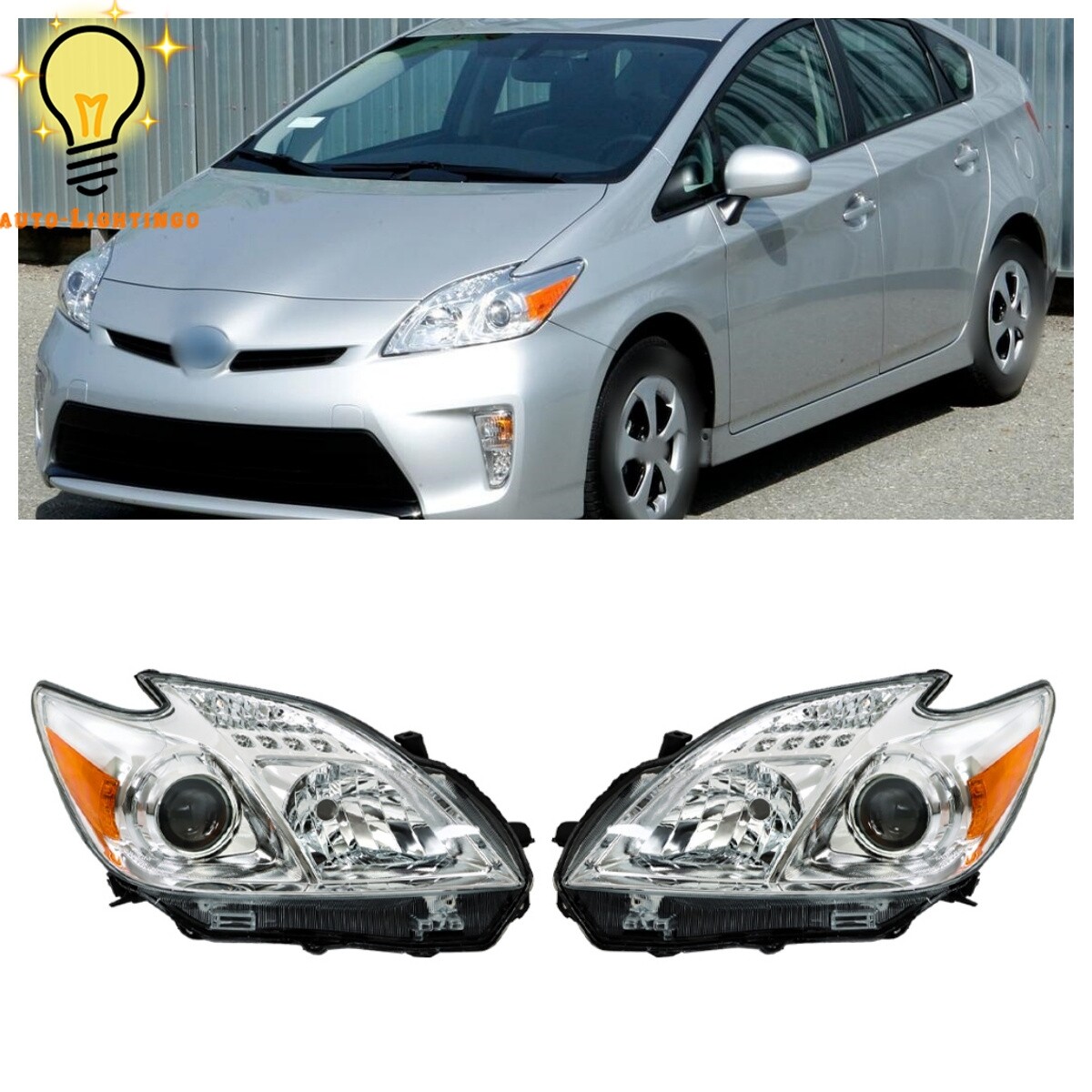 メンテナンス Toyota Prius headlights 2012-2015 Toyota Prius Headlights Headlamps Driver & Passenger