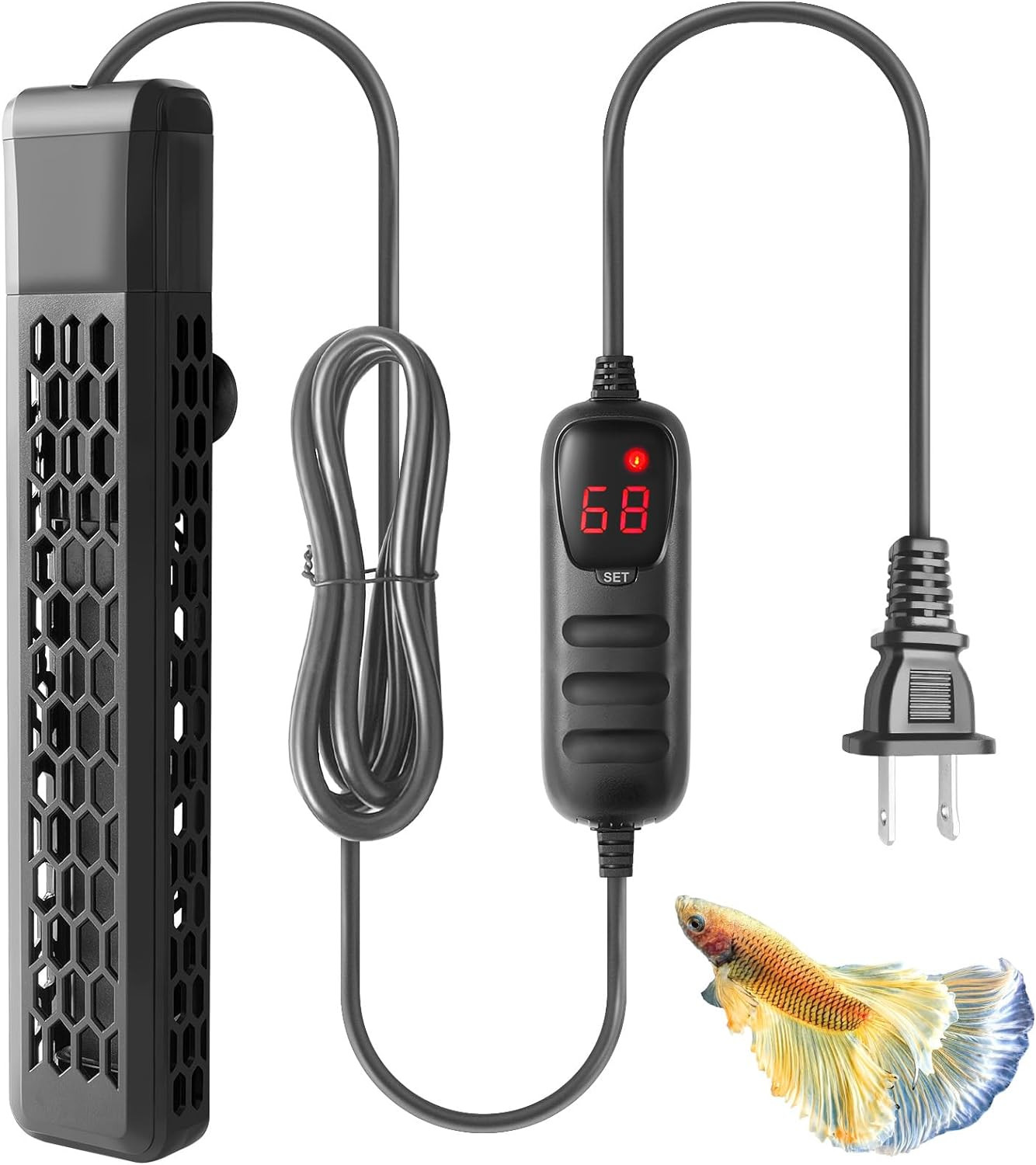 Aquarium PTC Heater with Controller: 200W 300W 400W Digital Heater for Fish Tank