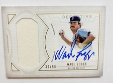 2019 Topps Definitive Collection Wade Boggs 32/50 Jersey Autograph Red Sox