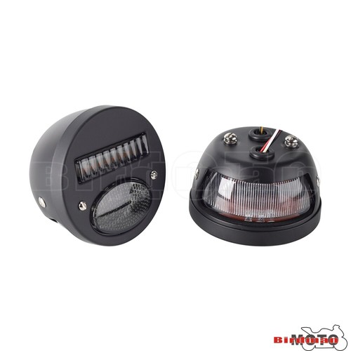 For Cafe Racer Retro Duolamp Vintage Rear Stop Lamp Universal Black Tail Light - Picture 10 of 11