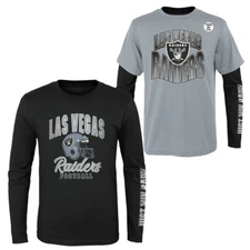 Youth 8-20 Las Vegas Raiders Game Day 3-In-1 Long Sleeve T-Shirt NWT