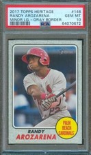 2017 Topps Heritage Minor RANDY AROZARENA Gray Border #1/25 PSA 10 #146 Pop 2