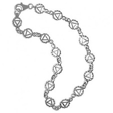 AA Alcoholics Anonymous Bracelet,#967 Size 7", 8" or Anklet 9.5",Sterling Silver
