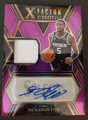 2022-23 Panini Select De'Aaron Fox Game Worn Patch Auto 73/75 