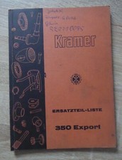 Kramer Schlepper 350 Export Ersatzteilliste 