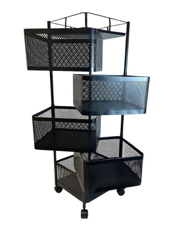 6 Tier Kitchen Rotating Storage Trolley Cart With Wheels Utility Vegetable Rack - Picture 20 of 28