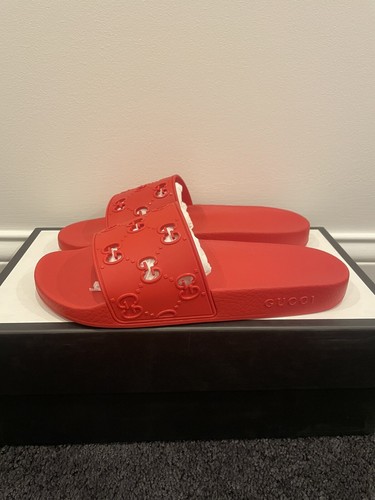 Gucci Men's Red Slides 575957 Size 9G 