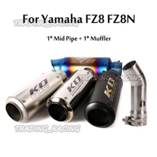 For Yamaha FZ8 FZ8N Exhaust Mid Link Pipe Escape Slip-on Muffler Tips Motorcycle