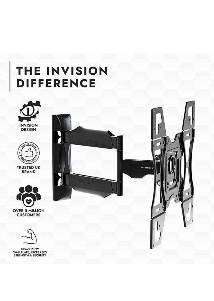 Invision HDTVL 26 60 inch TV Wall Mount Bracket with A2 HDMI Cable