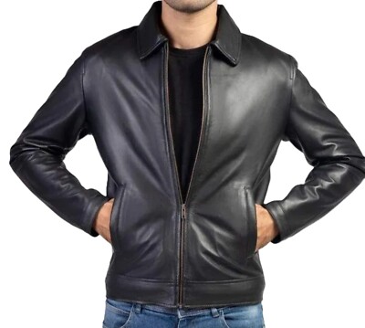 Zayn Men's Real Lambskin Leather Black Brown Jacket Classic Bomber