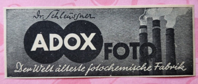 2. ADOX Foto Fotochemische Fabrik Dr. Schleussner Werbung Reklame 1942