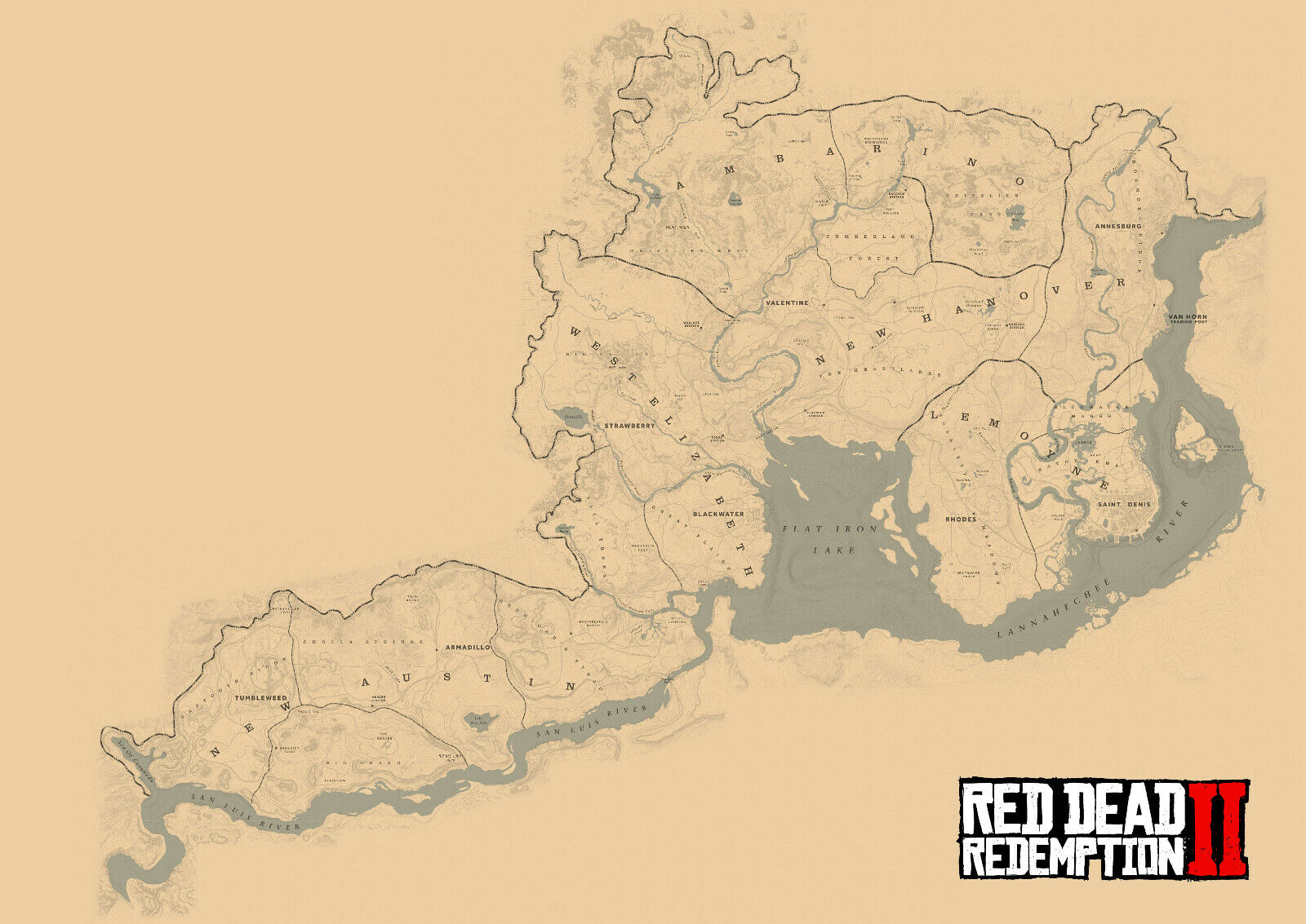 Red Dead Redemption 2 Collector's Edition Treasure Map