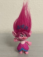 TROLLS PINK HAIR POPPY TROLL DREAMWORKS 2  ACTION FIGURE PLASTIC TOY PRE-OWNED 