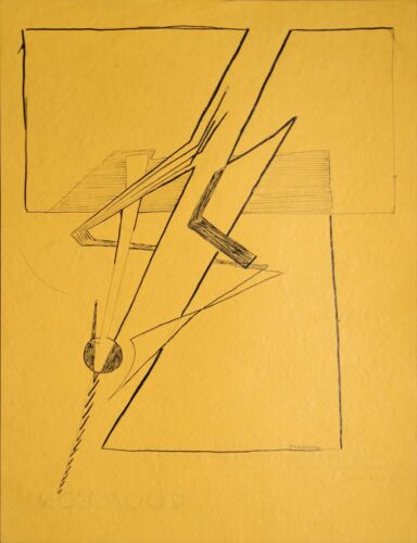 Dessin à l'encre moderniste Robert Preusser Texas 1941-42 du temps au nouveau Bauhaus - Photo 1 sur 3