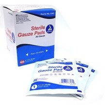 Dynarex Sterile Gauze Pads 3" x 3" 12-Ply Box of 100