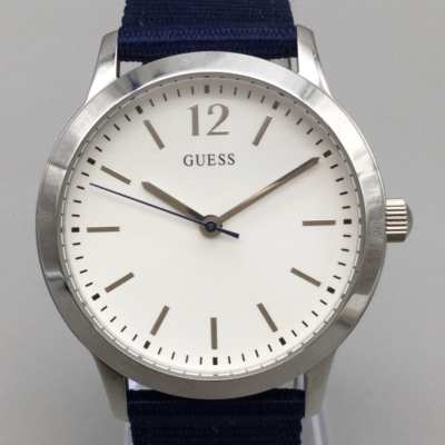 GUESS Silver-Tone Stainless Steel Bracelet Watch with White Dial Guess Steel Men main image 4