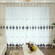 Baroque Mesh Floral Embroidery Fabric for Curtain Net Material Panel Drape Cloth