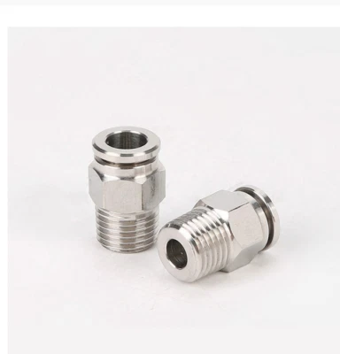 CNCTEC Edelstahl VA Pneumatik Steckverschraubung 1/8" 1/4" 3/8" 1/2" 4 - 16mm 40 Bar