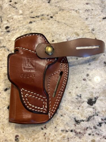 Triple K Brown Leather Holster #660 -14 Gently Used! - Picture 1 of 10