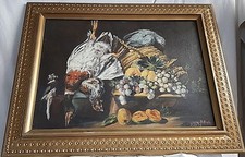 VECCHIO DIPINTO OLIO SU MASONITE NATURA MORTA