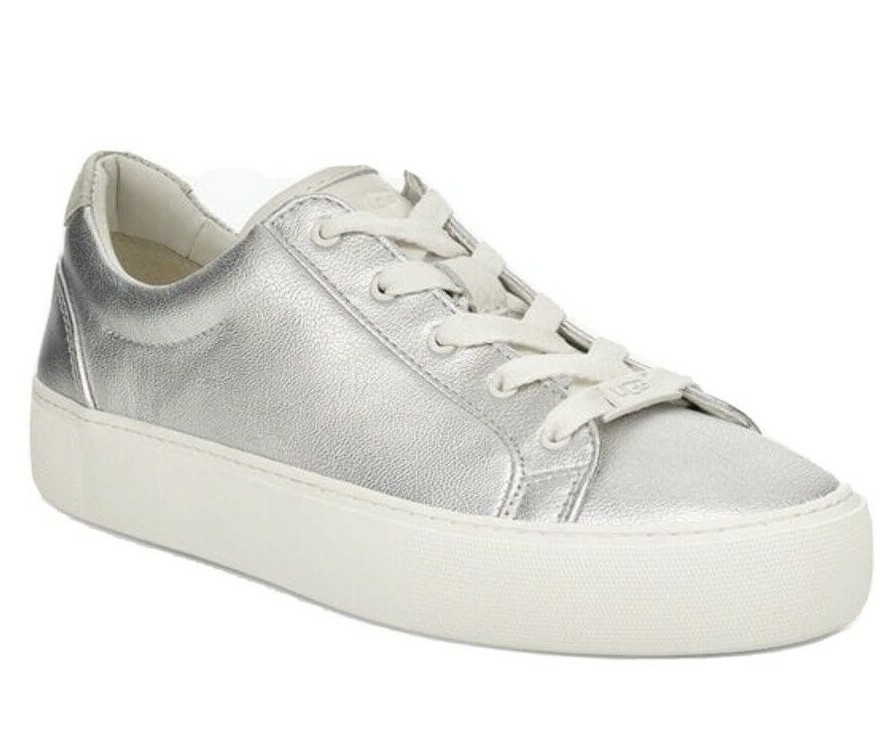 Ugg Zilo Women's Size 11 Sneakers Platform Shoes Metallic Silver Street New  $110