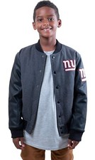 NY Giants Ultra Game NFL Boys Classic Baseball Varsity Jacket Size 14/16
