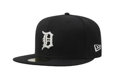 New Era 59Fifty Men Women Hat MLB Basic Detroit Tigers Black White Big Size Cap