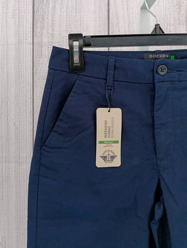 Dockers Womens Weekend Chino Slim Fit Pants Navy Blue Size 2 (AB1-4) - Picture 2 of 7