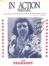 AM268  Captain Lou Albano  signed Vintage  Wrestling Program w/COA