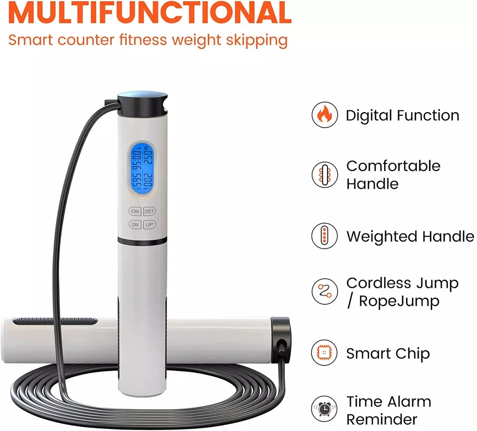 Corda de salto sem fio ponderada para fitness, corda interna de treinamento, corda de pular  - Imagem 2 de 4